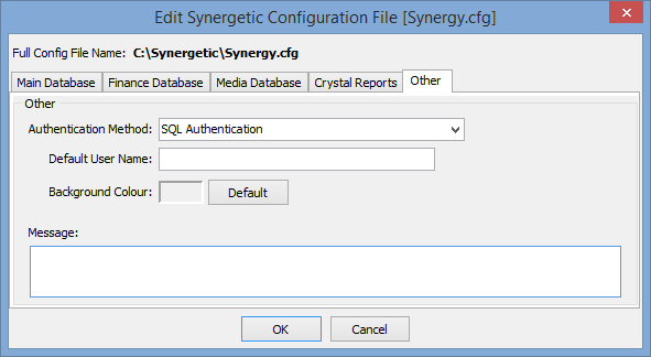 Edit Synergetic Configuration File [Synergy.cfg] window - Other tab